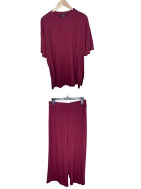 Dressed In Lala Burgundy Ribbed 2-Piece Play Set Medium